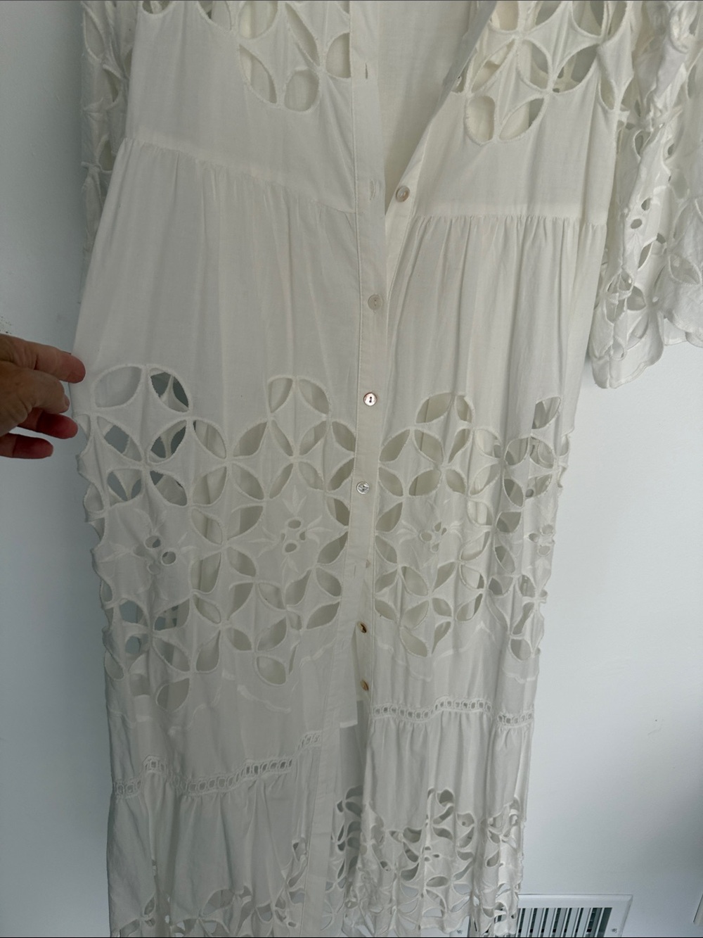 Solitaire White Eyelet Maxi Dress - Picture 3 of 6